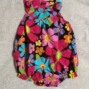 Carter's Bright Floral Bubble Romper in Brown, Pink, Blue, Yellow